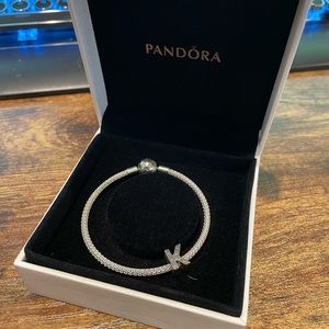 Pandora Charm Bracelet with K charm